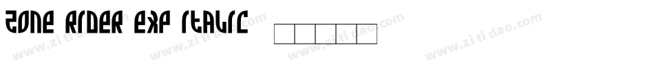 Zone Rider Exp Italic字体转换